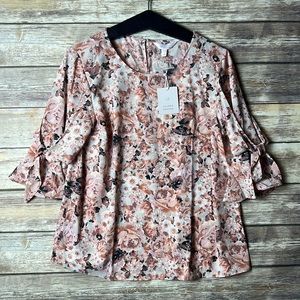 NWT LC Lauren Conrad blouse floral print size large